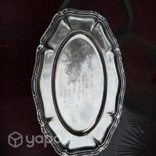 Linda Bandeja de plaque, Muy Antigua, Pesada