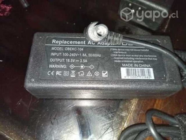 Cargador alternativo alta calidad 18.5 v. - 3.5 a
