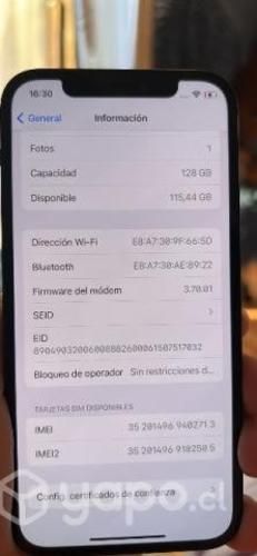 iPhone 12 128gb impecable