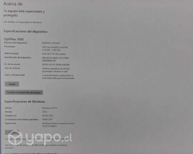 Dell OPtiplex + monitor Lenovo I5 12ava generacion