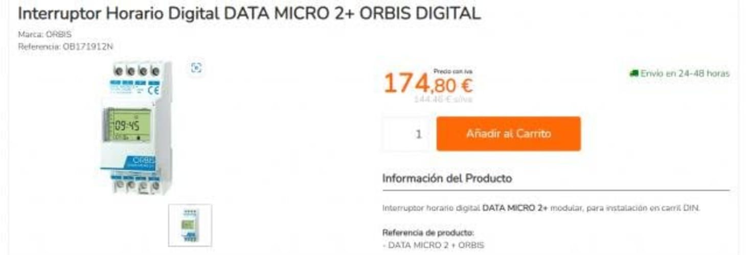 Interruptor horario digital data micro 2
