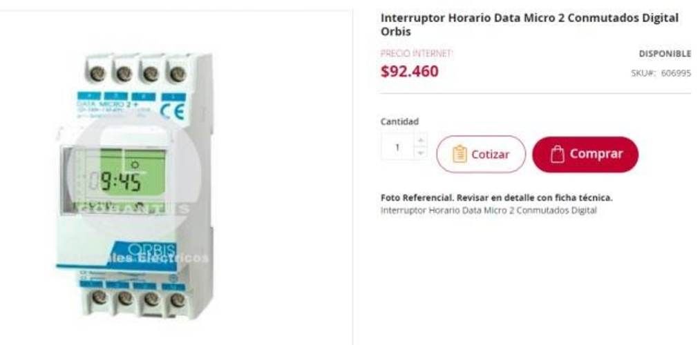 Interruptor horario digital data micro 2