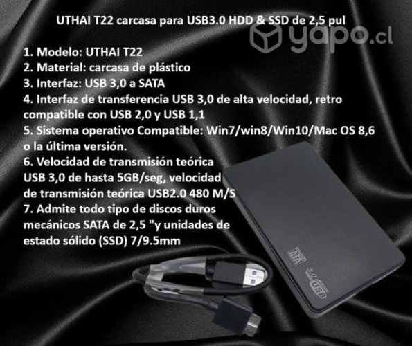 UTHAI T22 carcasa para USB3.0 HDD & SSD de 2,5 pul