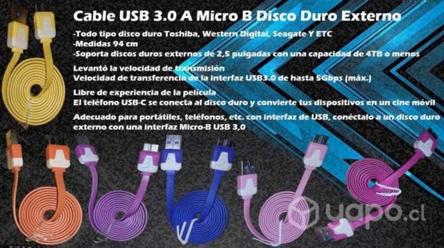 Cable Usb 3.0 A Micro B Disco Duro Externo