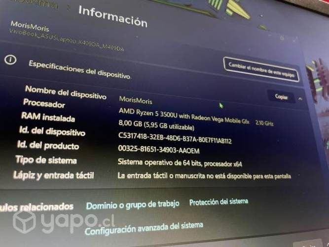 Notebook Asus AMD Ryzen 5