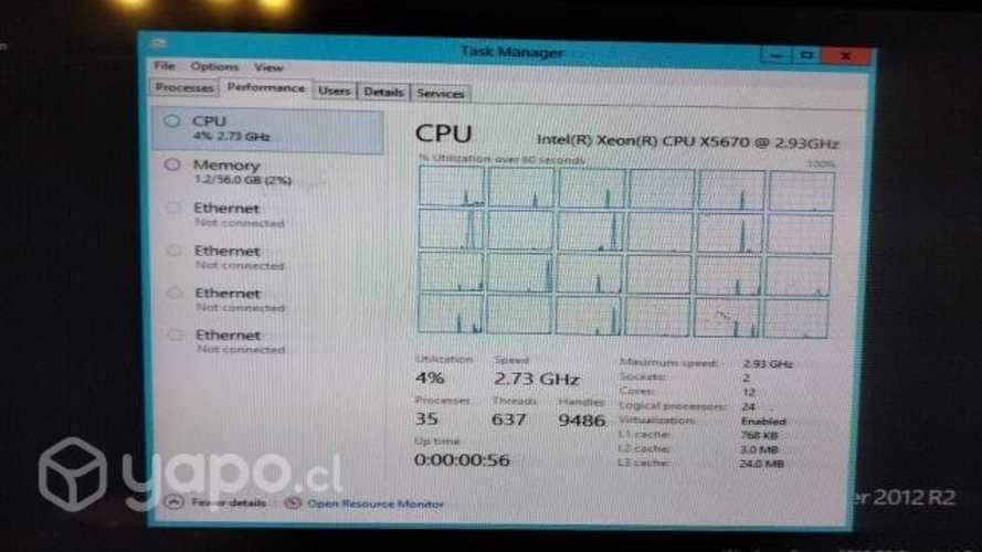 Servidores Reacondicionados HP DL360 G7, con 64Gb