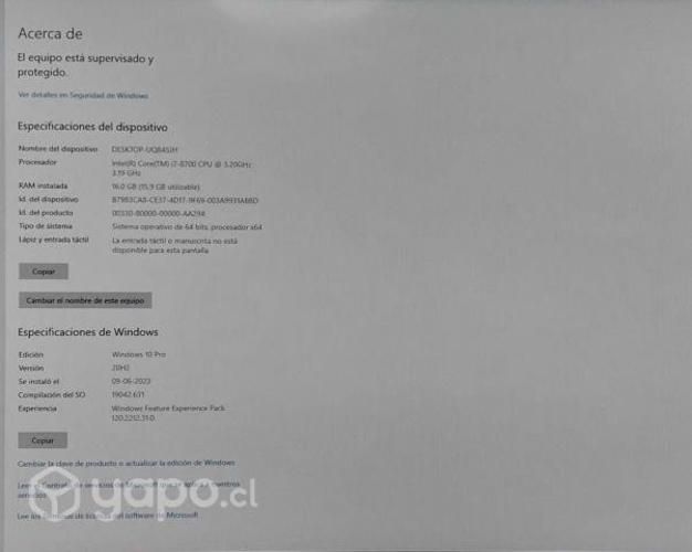 Lenovo All In One I7 hasta 4,6Ghz 6 nucleos/16GB