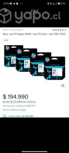 Tintas impresora HP T120 T520