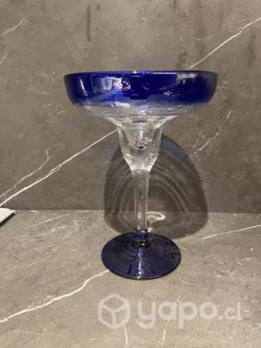 Copa margarita borde azul