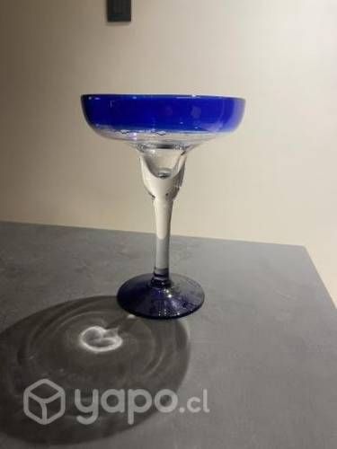 Copa margarita borde azul