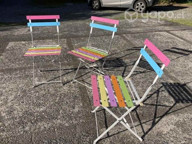 Sillas metálicas terraza plegables