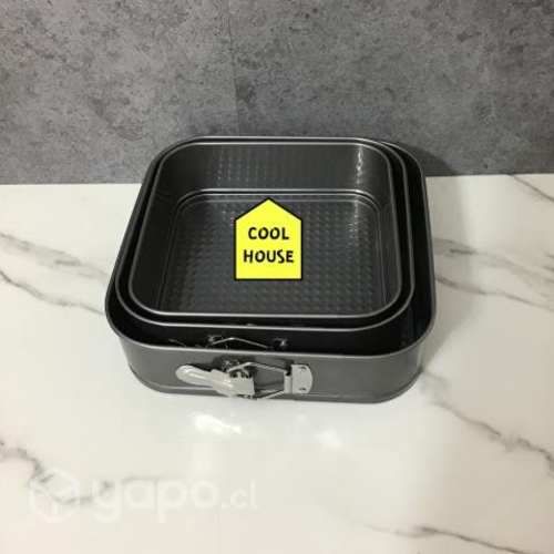 3 Moldes de Repostería Desmontables Cuadrado