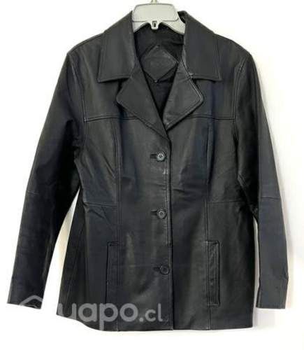 Casaca 100% Cuero Marca Fcc Talla Xl Negro