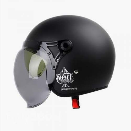 Casco moto shaft 121 scrambler chopper solid silve