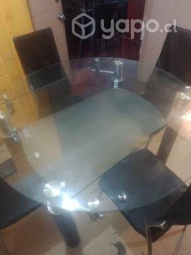 Comedor mesa de vidrio gruesa redonda un metro y m