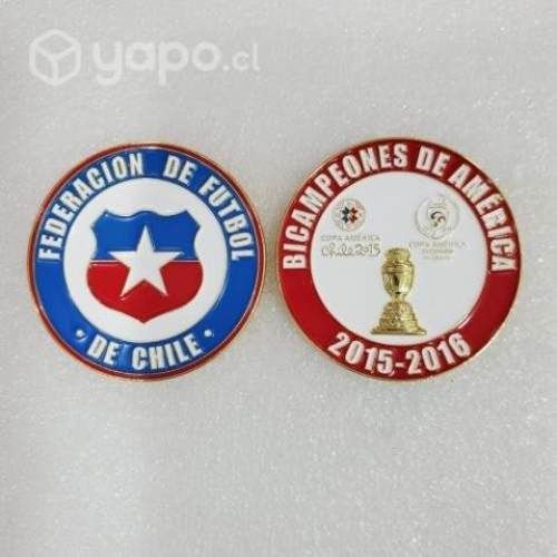 Moneda selección chilena de fútbol bi-campeones de