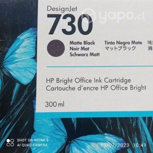 Tinta HP 730 Matte black original de 300ml