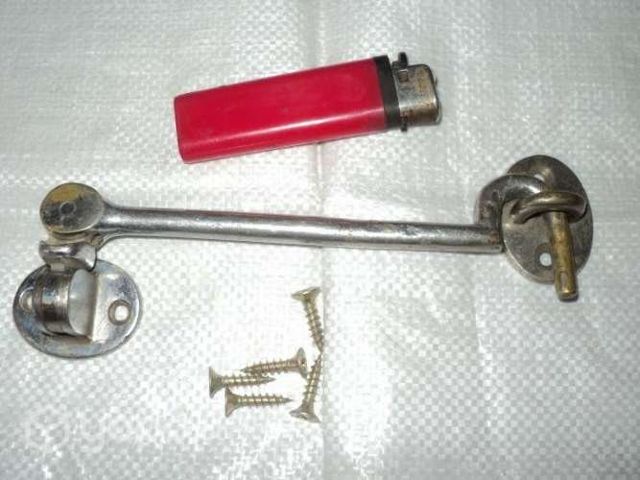 Antiguo Cerrojo De Puerta, Bronce Cromado