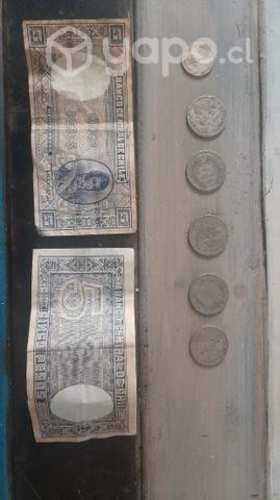 Monedas y billetes antiguos Chilenos