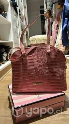 Cartera de cuero Sei rosada NUEVA
