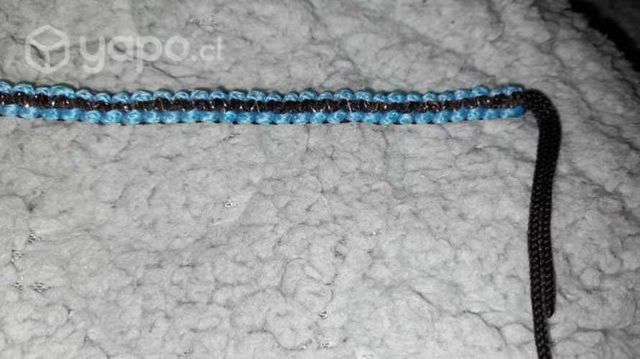 Pulsera Artesanal Negro/Celeste Nueva