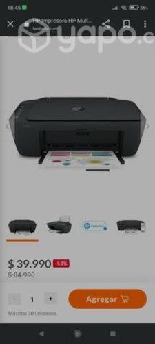 Impresora HP Multifuncional Ink Advantage 2774