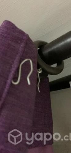 Cortinas black out, vicillo y rieles de madera usa