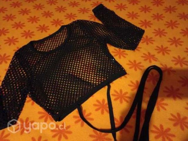 Top malla negro
