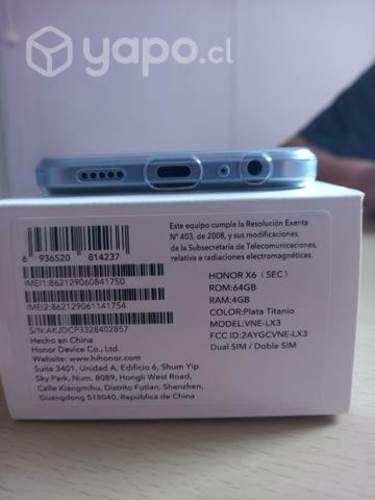 Celular honor x6 nuevo