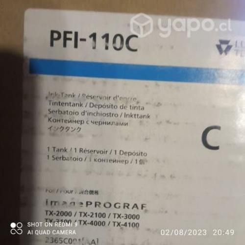 Tinta canon pfi 110c cyan original de 160ml