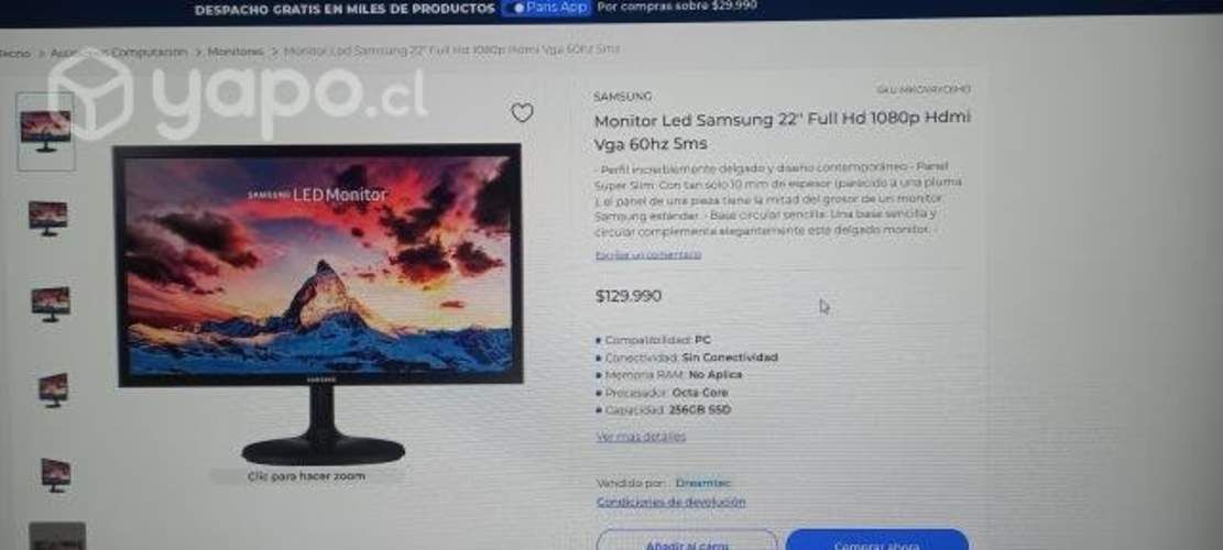 Monitor Samsung 21 pulgadas