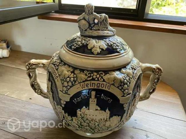 Antigua ponchera Alemana de Grez c 1900 impecable