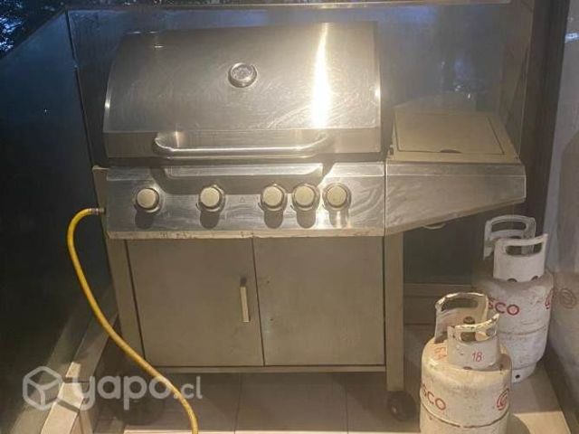 Parrilla 4 quemadores + 2 cilindros 5kg