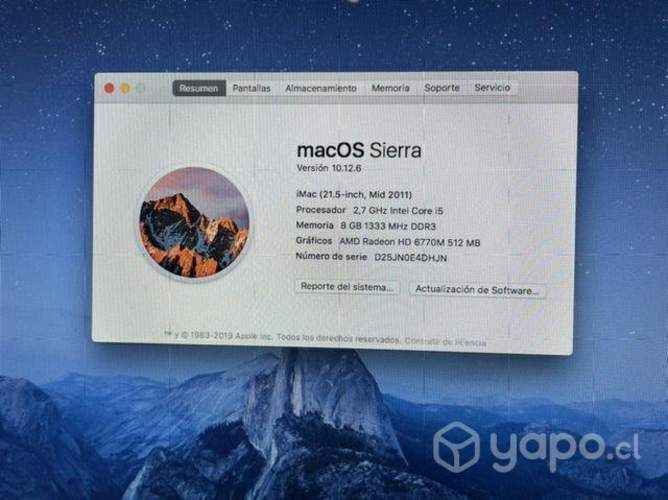 Computador escritorio Apple iMac 21.5 pulgadas