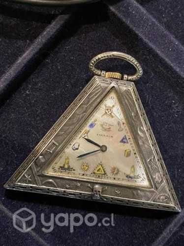 Antiguo relij de bolsillo de arte Masónico c 1910