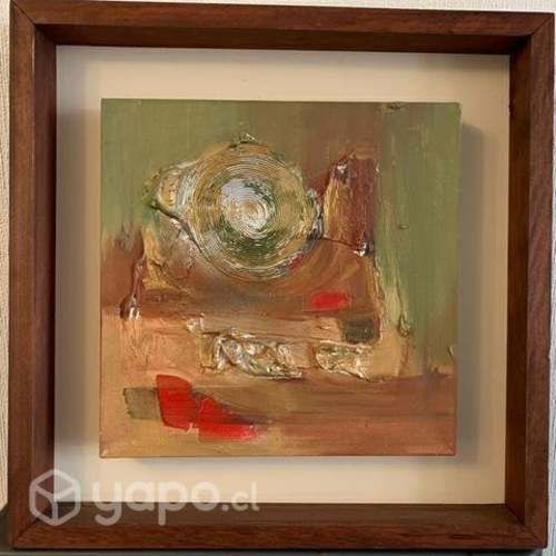 Cuadro oleo 45x 45 marco de madera