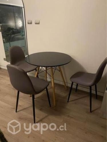 Pack Comedor Mesa + 4 Sillas con estructura de fie