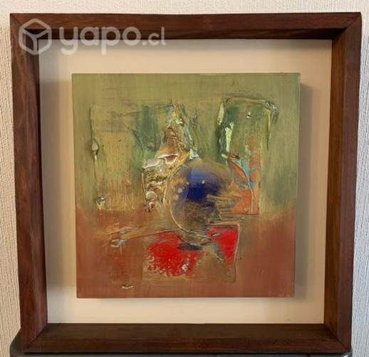 Cuadro oleo 45x 45 marco de madera