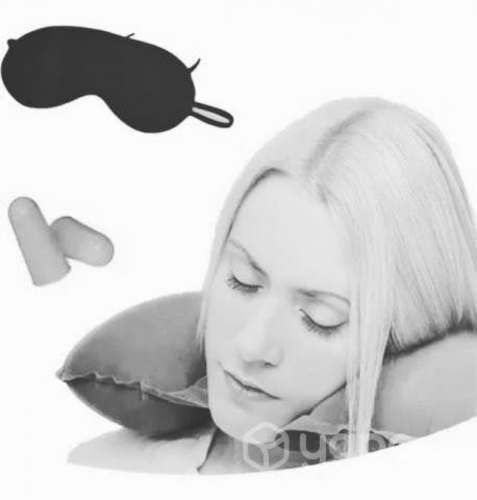 Kit de viaje cojin llo mascara ojos y tapones oido