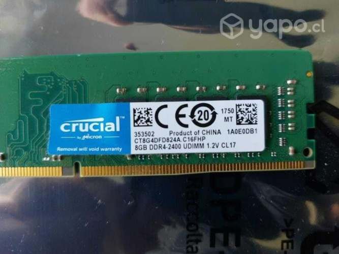 Memoria ram Crucial 8 gb DDR4 - 2400