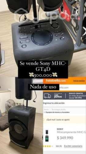 Parlante SONY MHC-GT4D