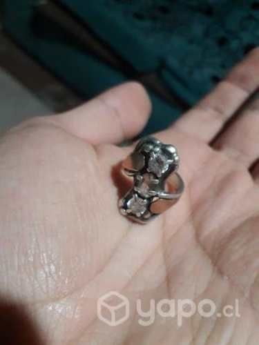 Anillo de medio Oriente de plata/oro y piedras