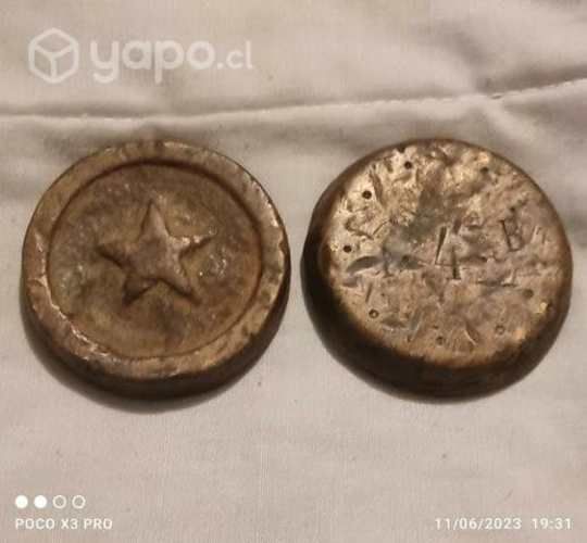 2 medallones de bronce