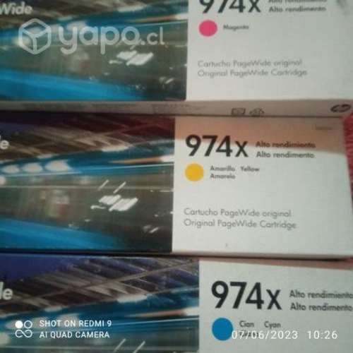 Packs de tintas hp 974x colores originales de alta