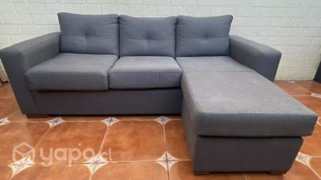 Sofá modular de lino convertible color gris