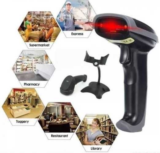 Pistola Laser Lector Código De Barra Usb + Pedesta