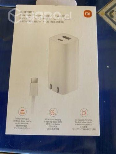 Cargador Tipo USB C y A Xiaomi 65 W Carga Rápida