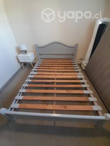 Cama 2 plazas pino natural