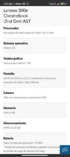 Notebook lenovo pantalla táctil