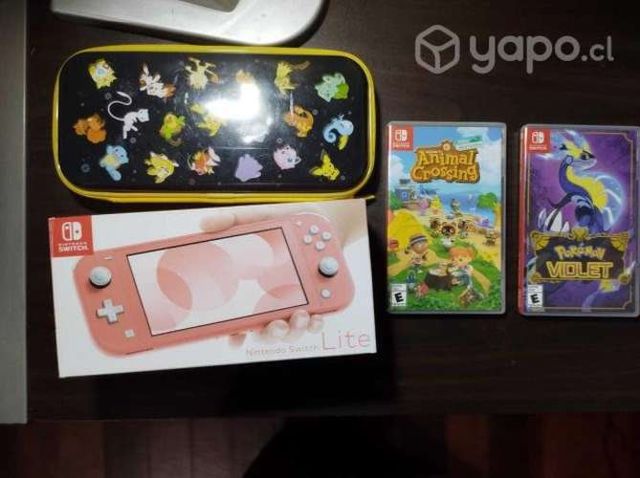 Se vende nintendo switch lite color rosado + 2 jue